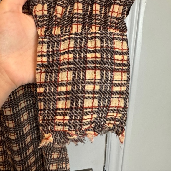 Free People FP One Plaid  Miles Tuxedo Shirt Tunic Flowy Women's Size Small READ - Picture 10 of 16